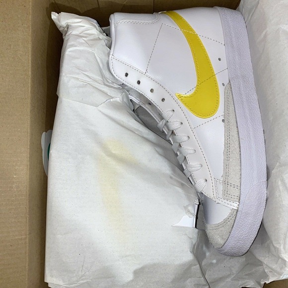 Nike Shoes - Nike Women's Blazer Mid '77 ESS White Yellow DJ3050 101 Women's 8/ Mens 6